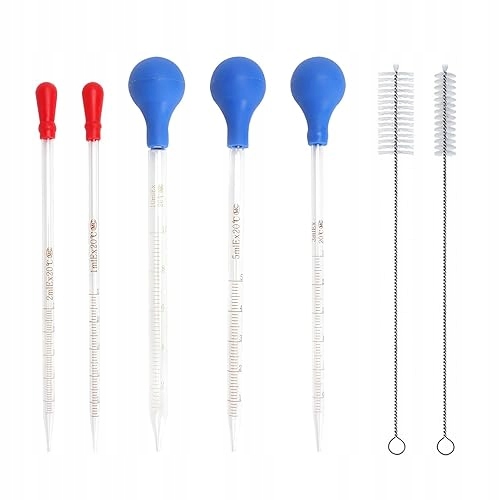 Skleněná Pipeta Sada 5 Kusů Se Silikonovým Nástavcem Pro Diy Laboratoř