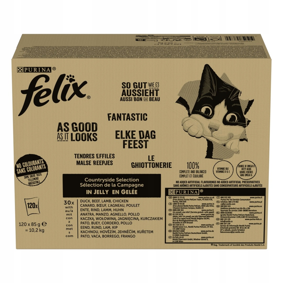 Levně Felix Fantastic 120x85g Želé pro Želé Kachna Hovězí Jehněčí Kuře