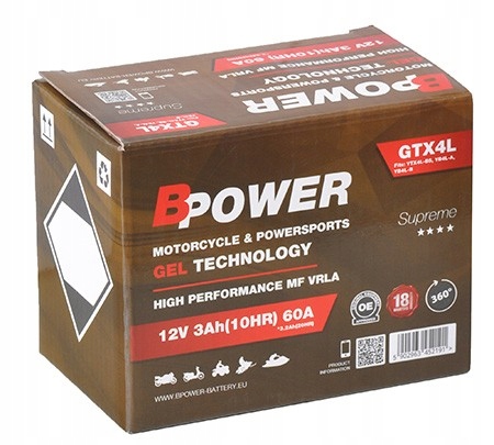 

Akumulator GTX4L Bpower Yuasa YTX4L Ytxl