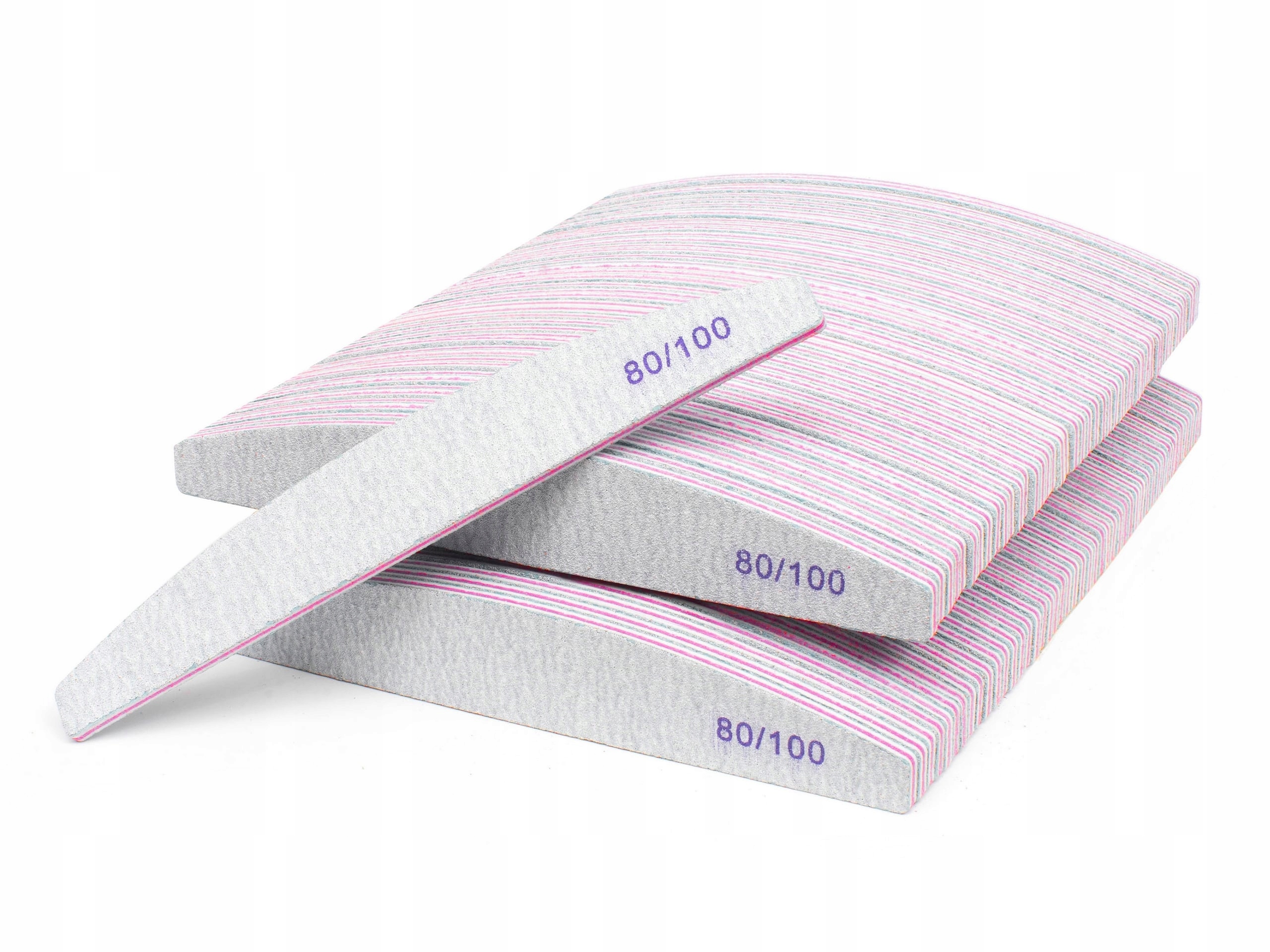 

100 x Pilnik do Paznokci Łódka Zebra 80/100