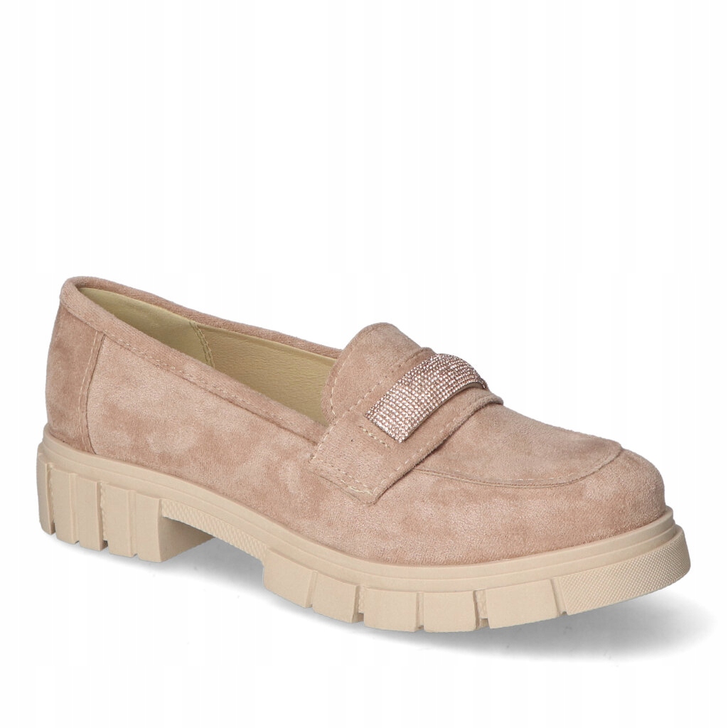 Mokasíny Kamex-But Shine Tmavě béžový semiš 36