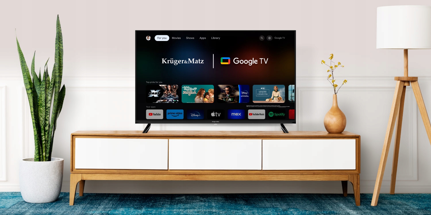 TELEWIZOR LED 40'' KRUGER&MATZ FULL HD SMART TV GOOGLE TV WI-FI HDR DVB-T2 Smart TV Google TV