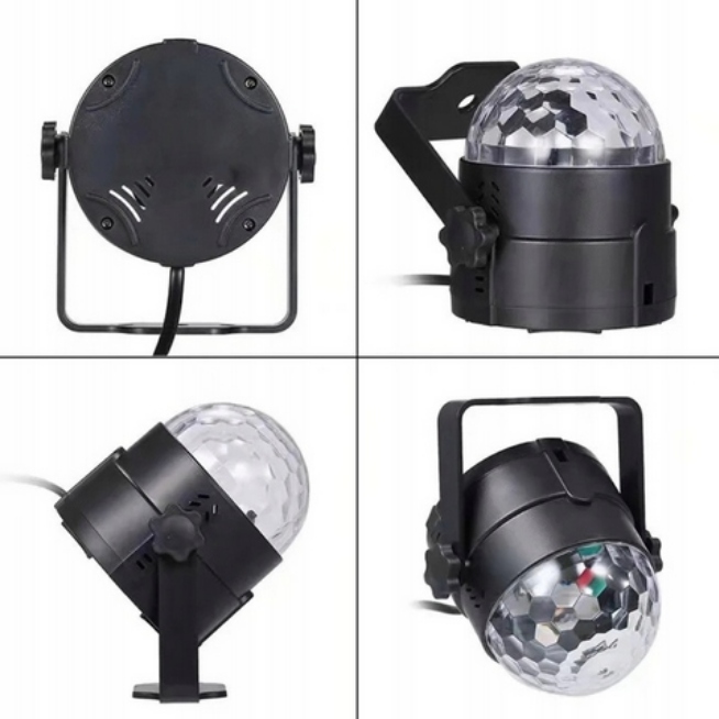 KULA DISCO REFLEKTOR DYSKOTEKOWY LED RGB PROJEKTOR KOLOROFON LASER + PILOT