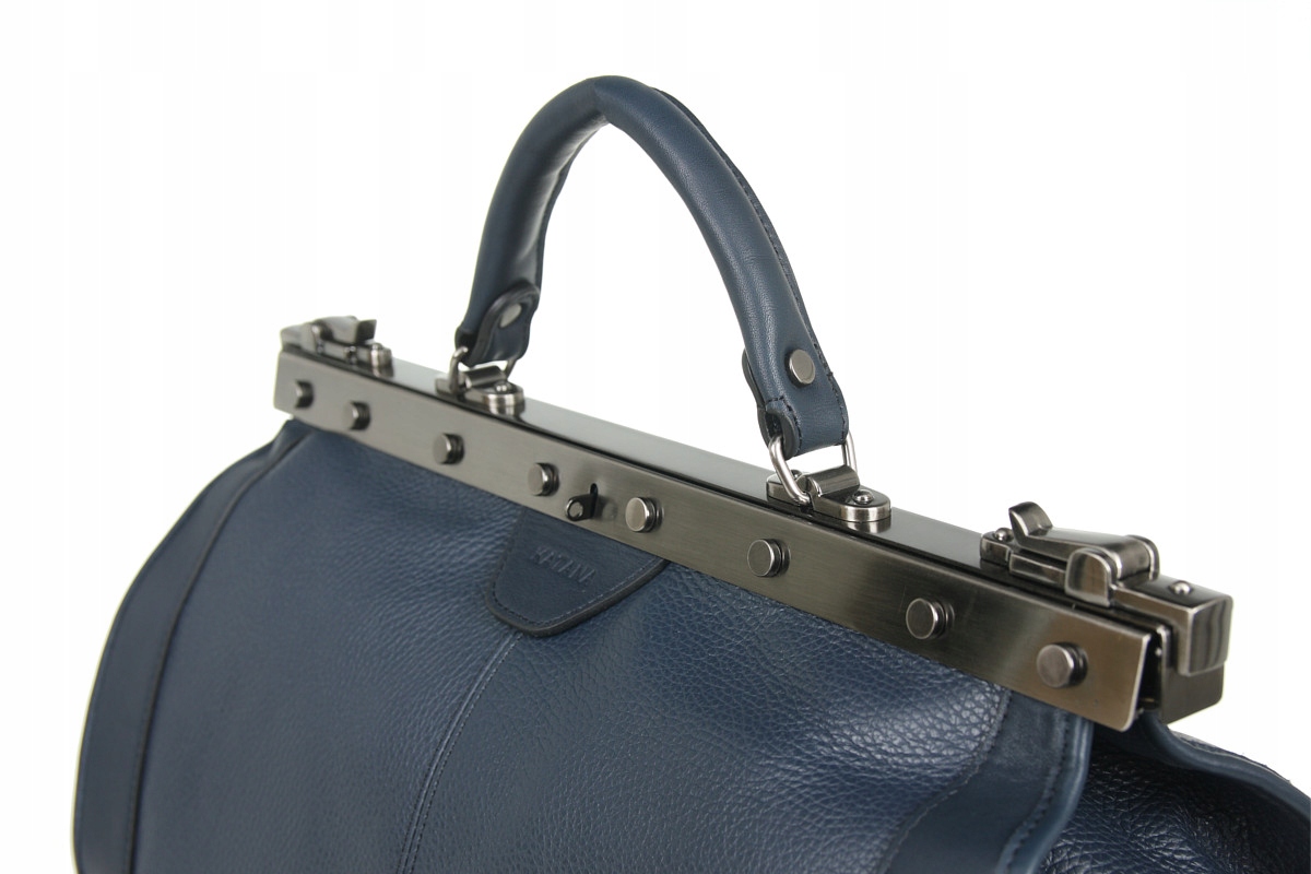 TORBA PODRÓŻNA SKÓRA KUFER SKÓRZANY LEKARSKI Kolor niebieski