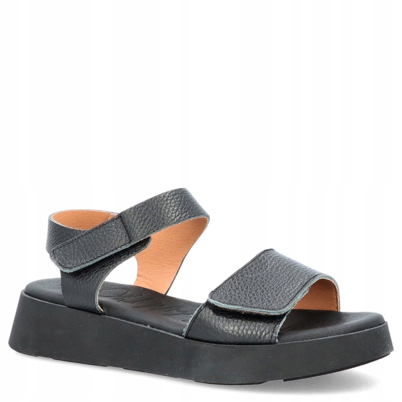 Kožené sandály se zapínáním na na suchý zip – Oh! My Sandals 5650 Černé 39