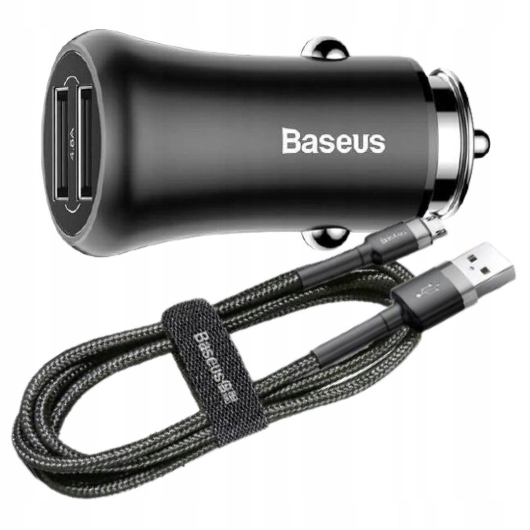 

Ładowarka 2xUSB Baseus+KABEL Baseus microUSB 1m