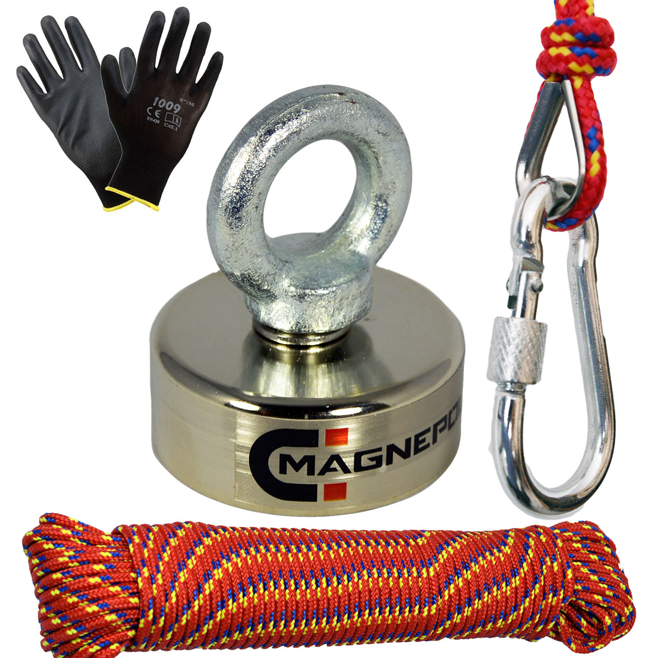 

Magnes Neodymowy 80kg Uchwyt 40x20 Zestaw Lina 20m