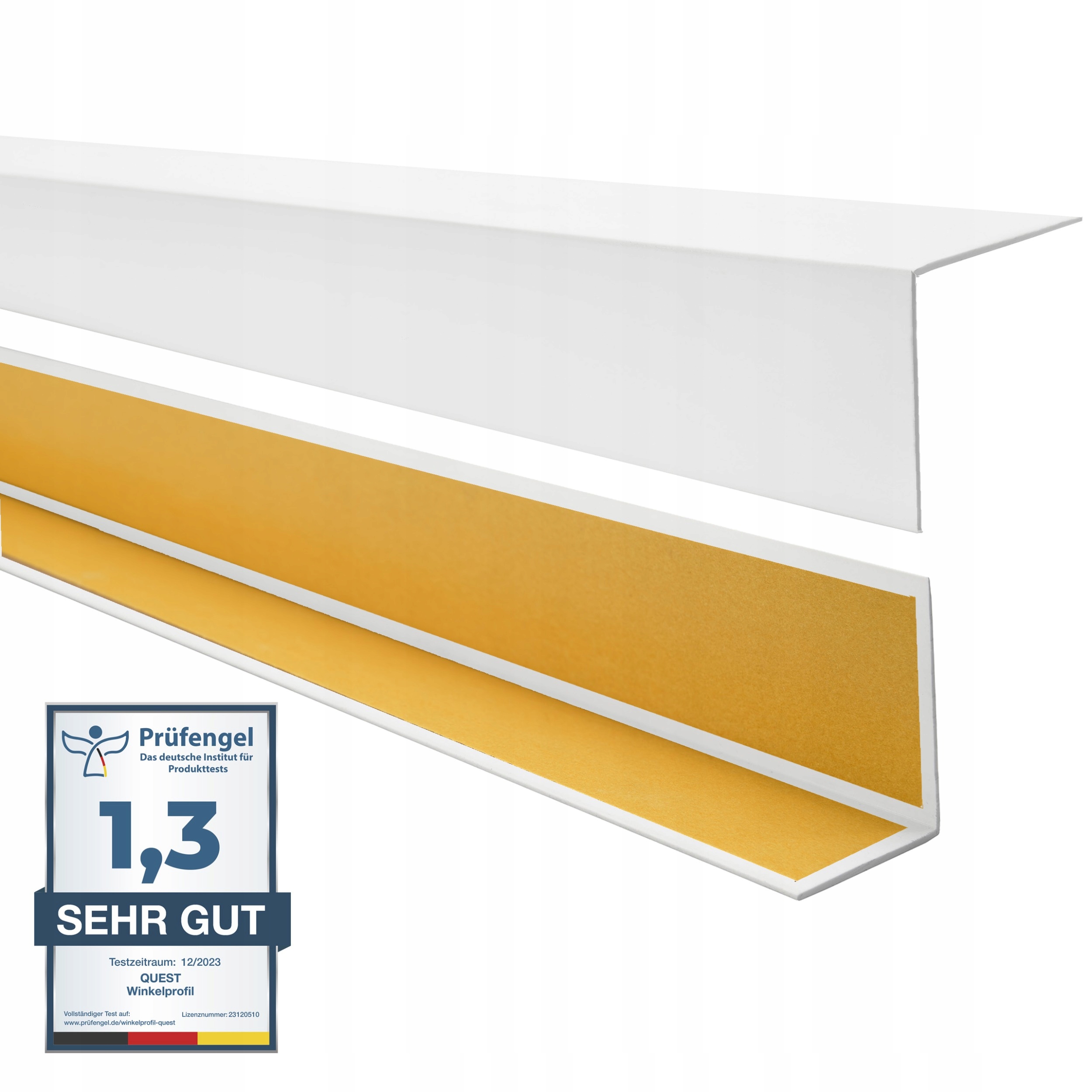 Tvrdý uholník Pvc, uhlový profil, samolepiaci, biely, 35x18 mm, 100 cm