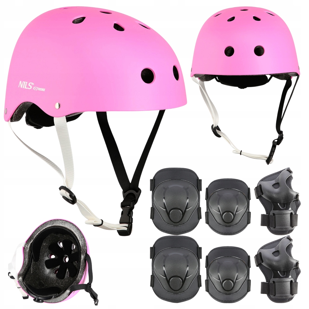 Kask Rowerowy Dziecięcy Regulowany Ochraniacze Na Rolki Hulajnogę r. Xs