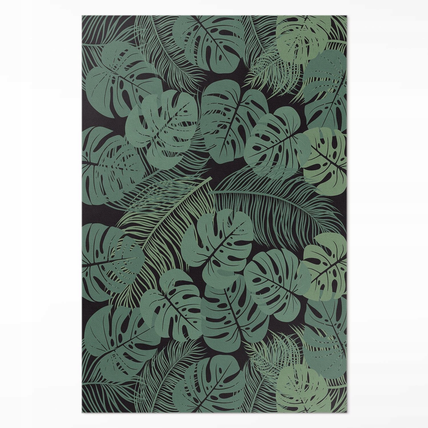 Pvc koberec do kancelárie Ilustrácia tropických rastlín monstera Veľký 140x210 cm