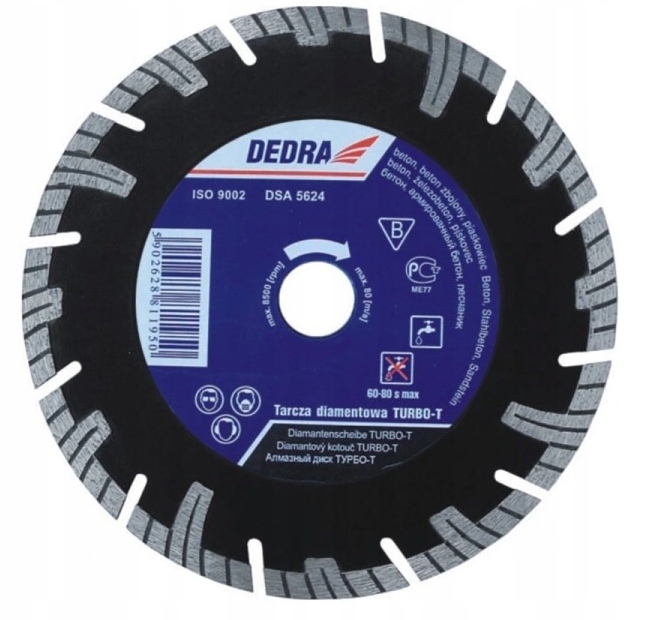 

Tarcza Diamentowa Turbo-t beton 125mm Dedra H1193