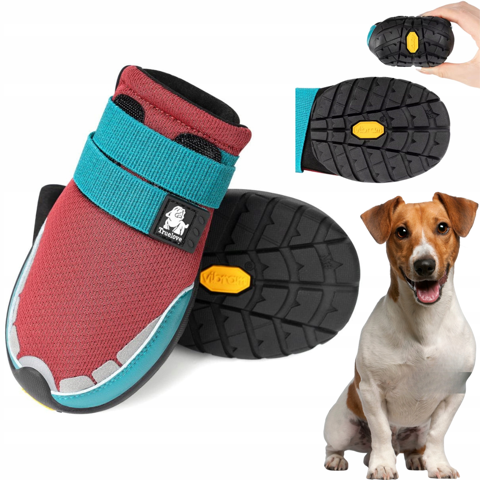 Levně Boty Pro Psa Truelove On Track Podrážka Vibram Xxs (2 ks) 4,4 cm Červená