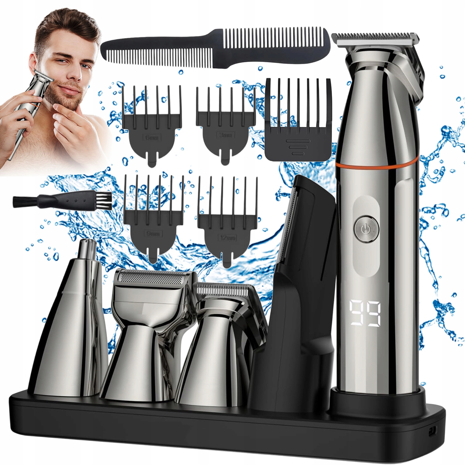 Sada Elektrických Nástrojů Pro Zastřihování Vlasů 5V1 Usb IPX4 Dárek