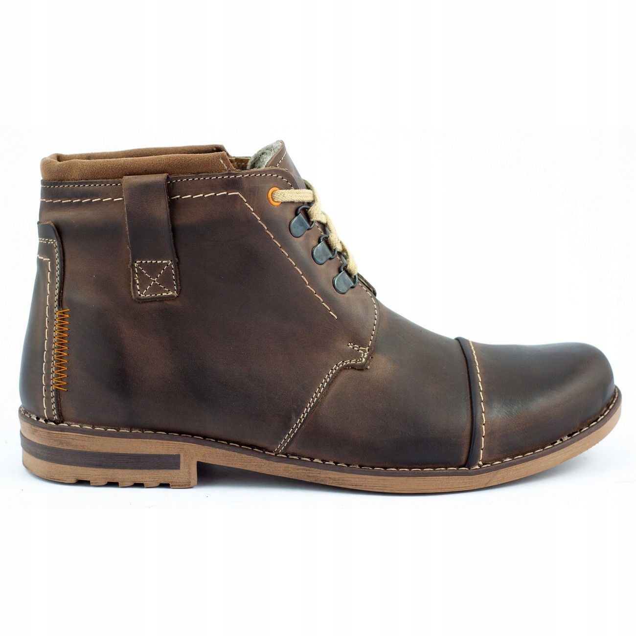

Buty Męskie Ocieplane Zimowe Skóra Pl 12 Brąz 45