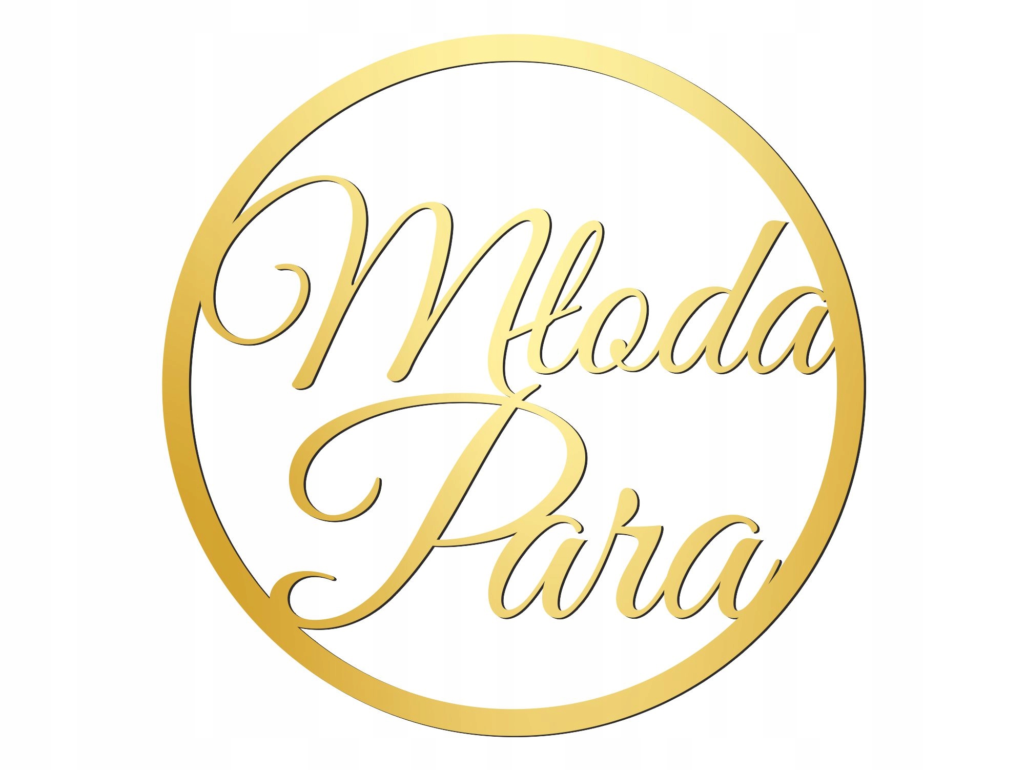 

Koło Młoda Para Złote Lustro ślub 40cm