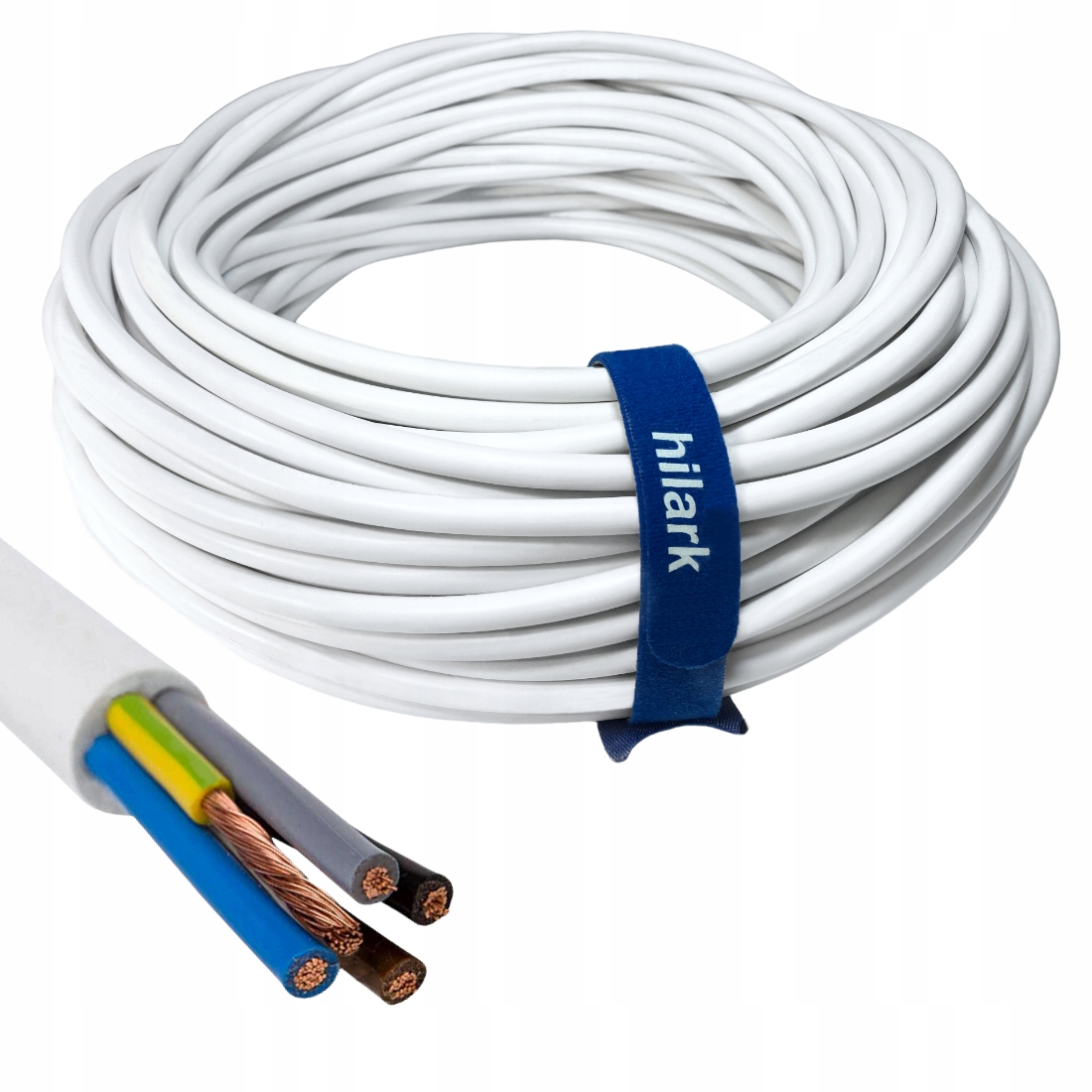 Elektrický kábel H05VV-F 4x2,5 Polwinit Owy Linka cl5 biely 50 m