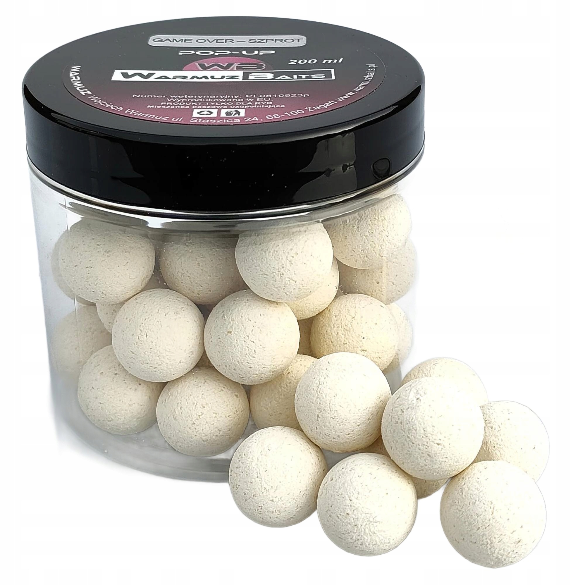 Kulki Warmuz Baits Pop Up Game Over Szprot 15mm plus Dopalacz