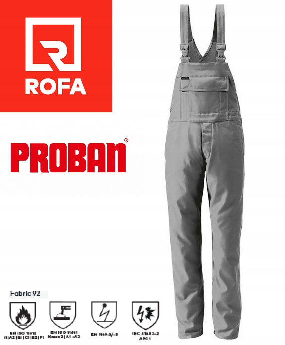 Spodnie Robocze Spawalnicze Rofa Proban 092516 Grey R.50