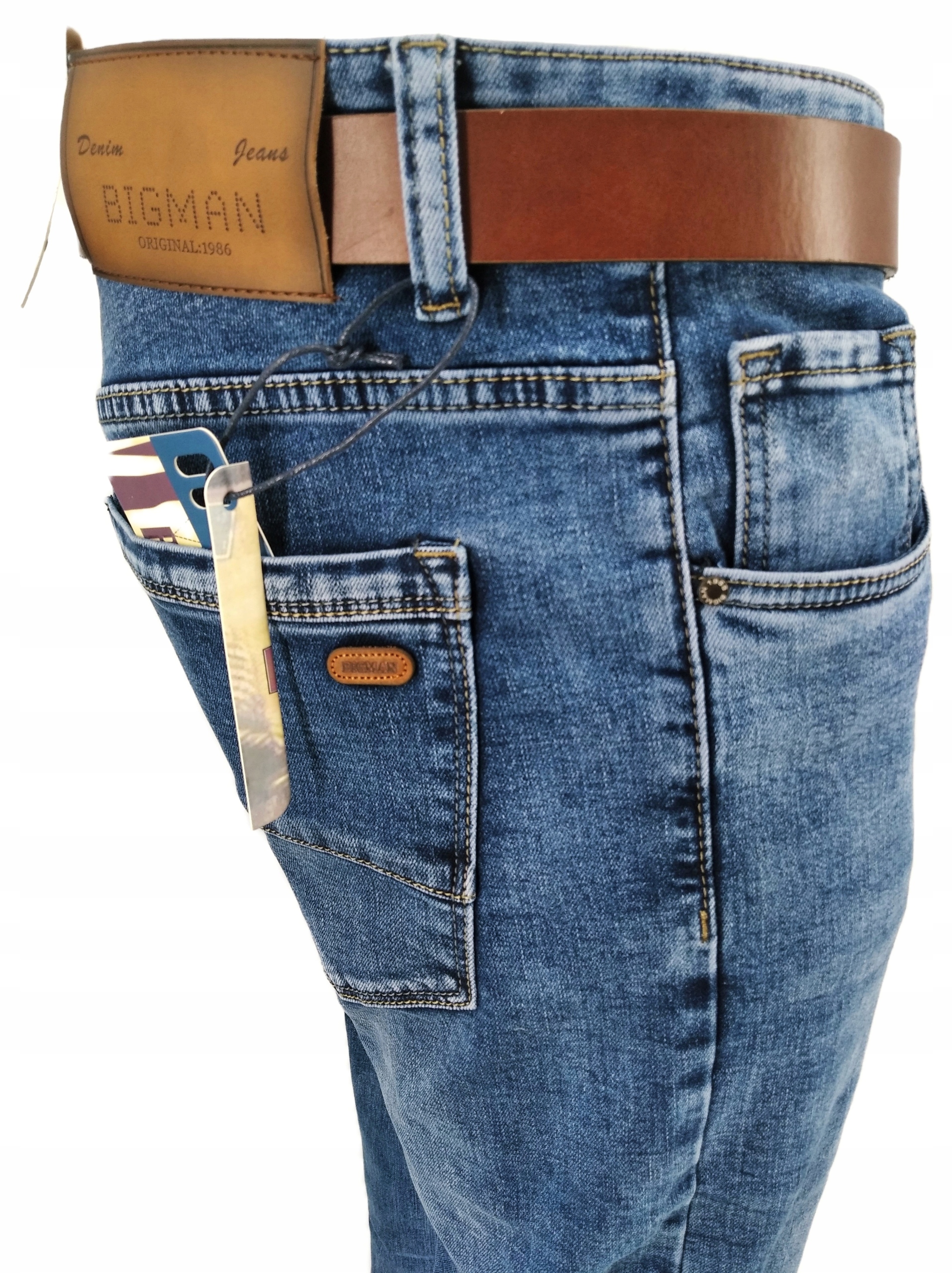 

Spodnie Męskie Jeansy Miękkie Bm W37 96-98 CM
