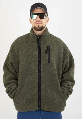 Bunda Prosto Oboustranná Reverse Sherpa olivová