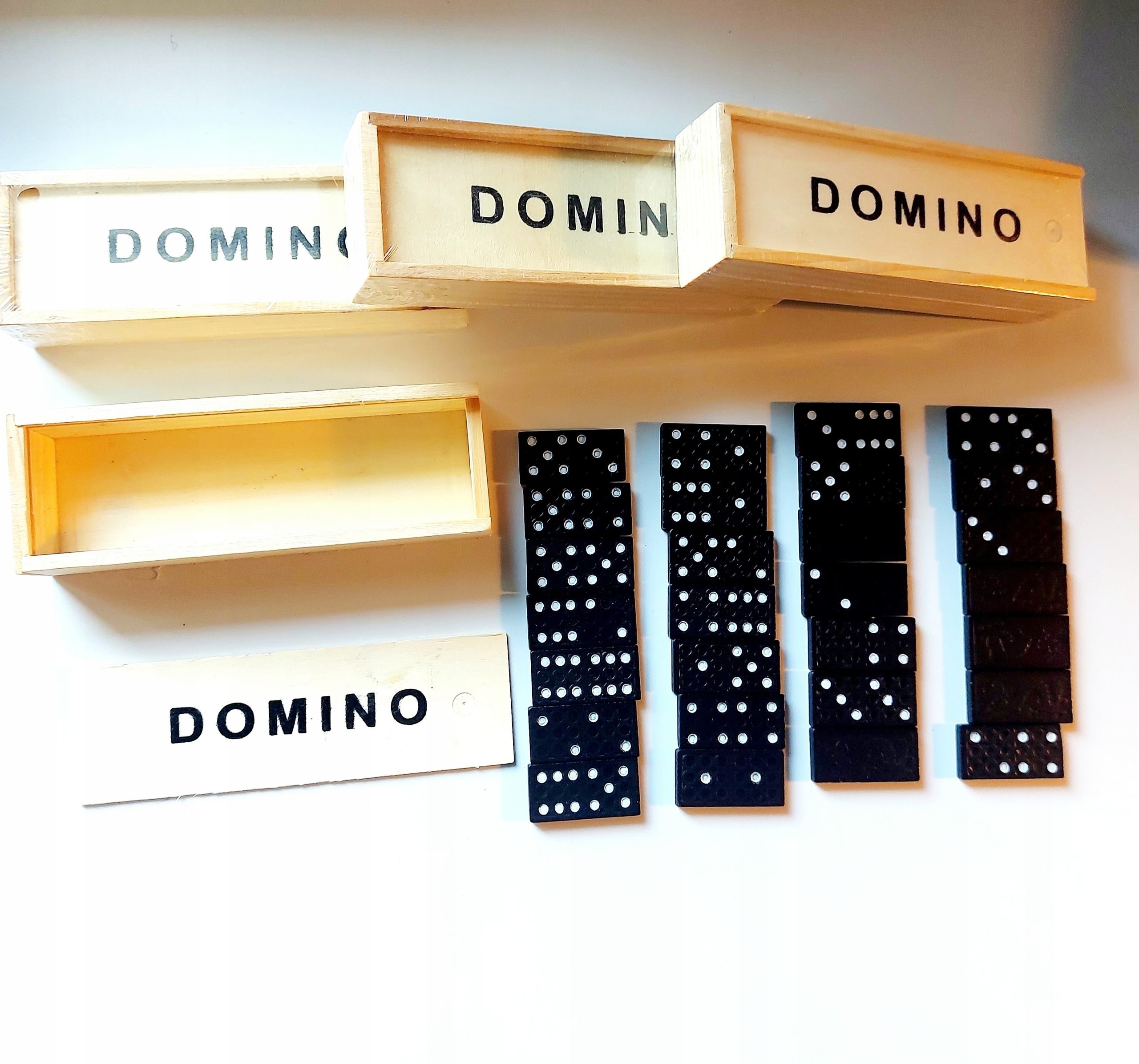 Drewniane Domino Gra W Pudełku 28 Elementów Klocki Gra Logiczna