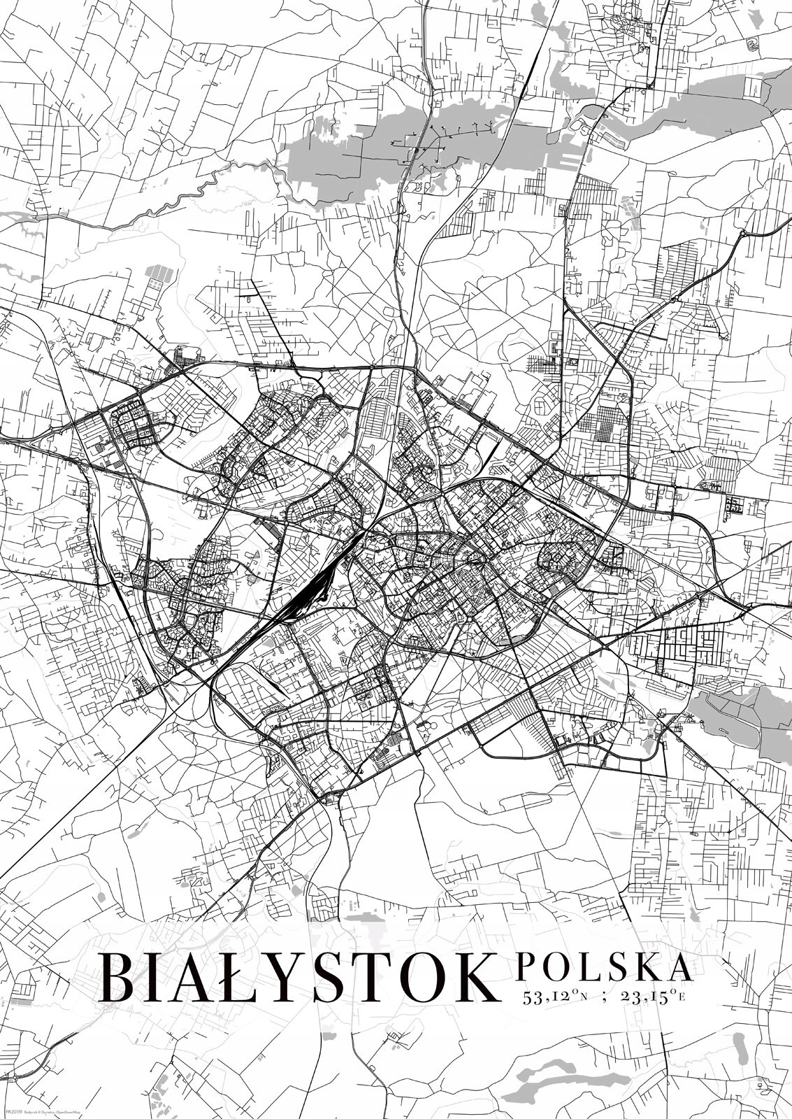 

Białystok Mapa Miasta plakat A2 42x59,4 cm