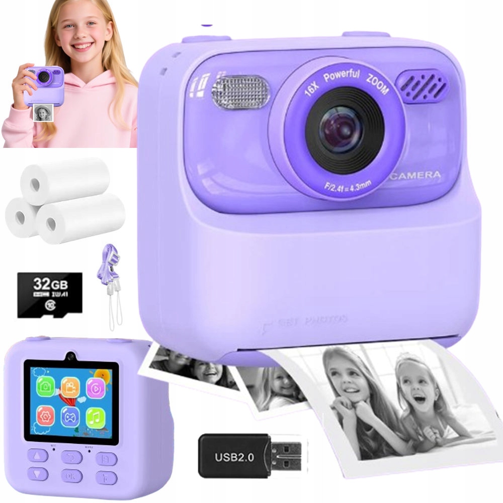 Mini Tiskárna Termální Tiskový Fotoaparát Okamžité Hry Pro Děti 3 Role