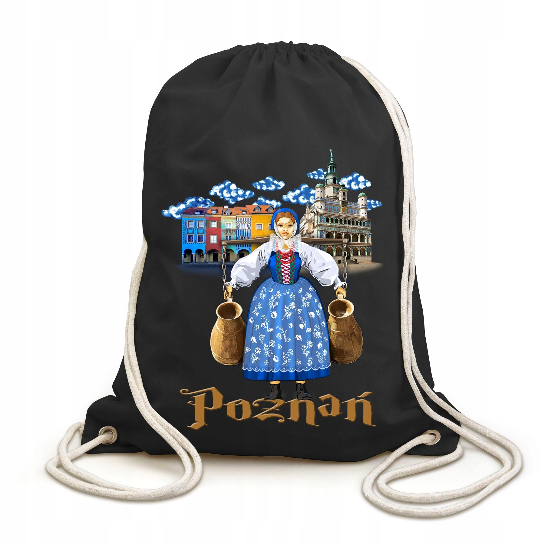

Plecak Worek Poznań Bamberka i Ratusz, czarny