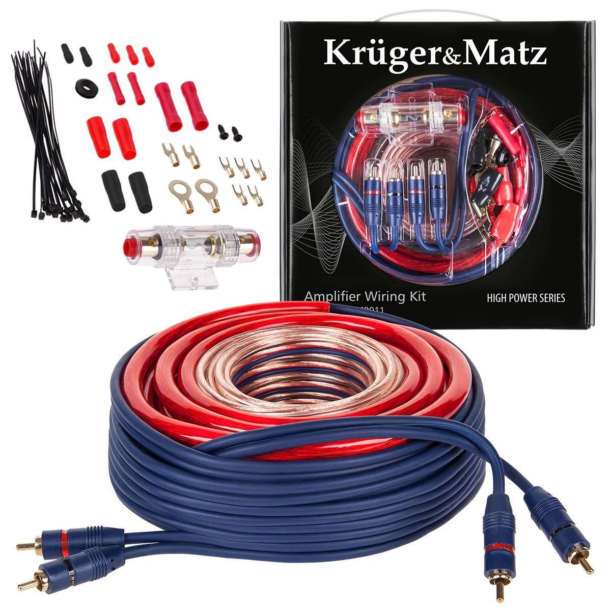Kruger&Matz Kompletní sada pro montáž kabelů do automobilového zesilovače