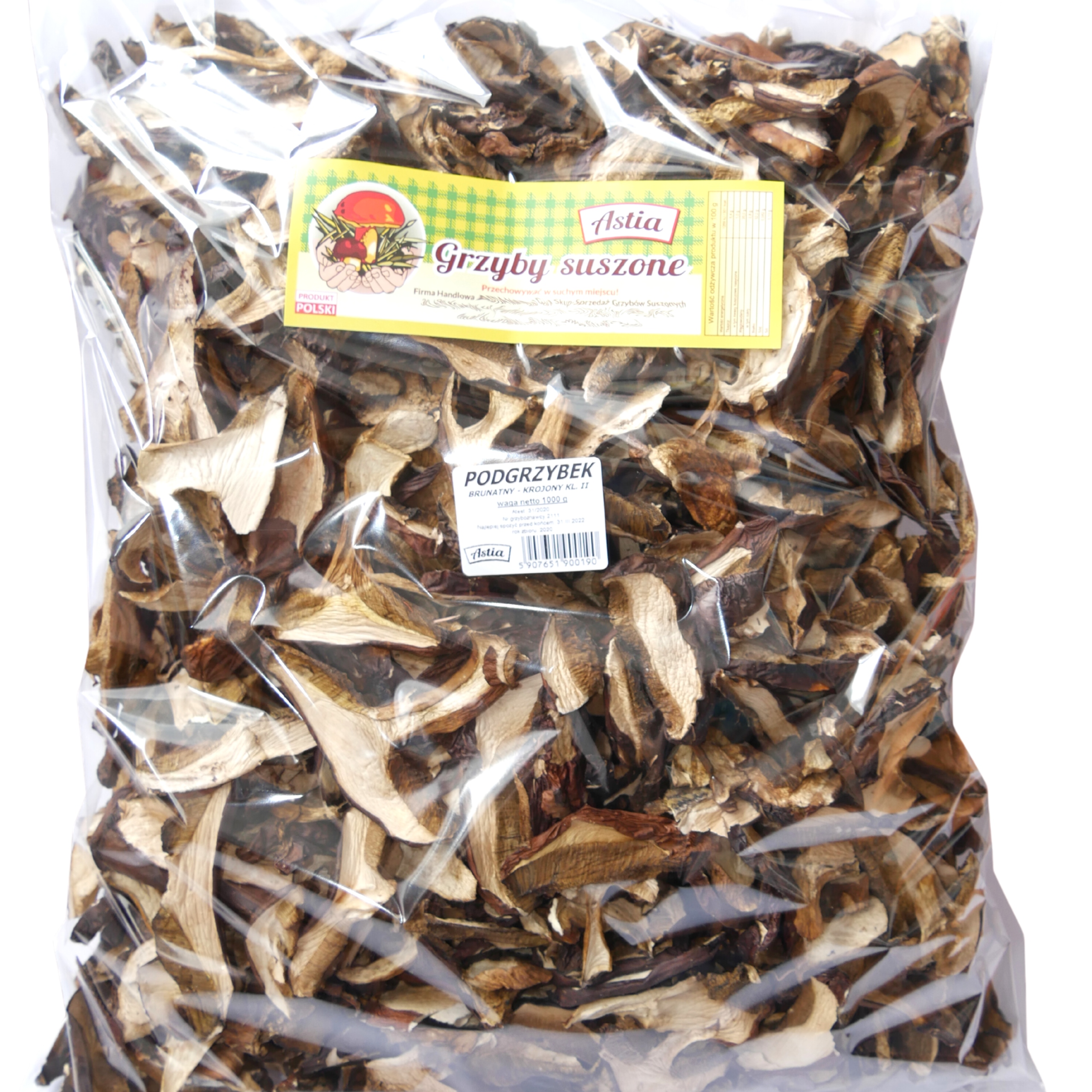 Sušené houby 1 kg krájené houby podhoubí polské Atest 2025