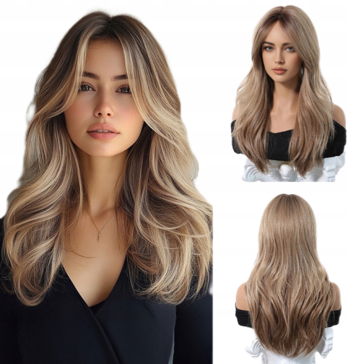 Dámská paruka Paruky Dámské Smíšené Blond Dlouhé Vlasy Hřívou 24inch