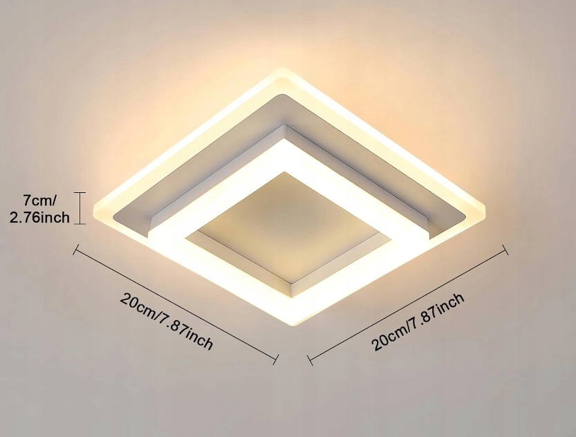 LAMPA SUFITOWA PLAFON LED KWADRATOWY NATYNKOWY NOWOCZESNY 24W 3000K Marka Comely