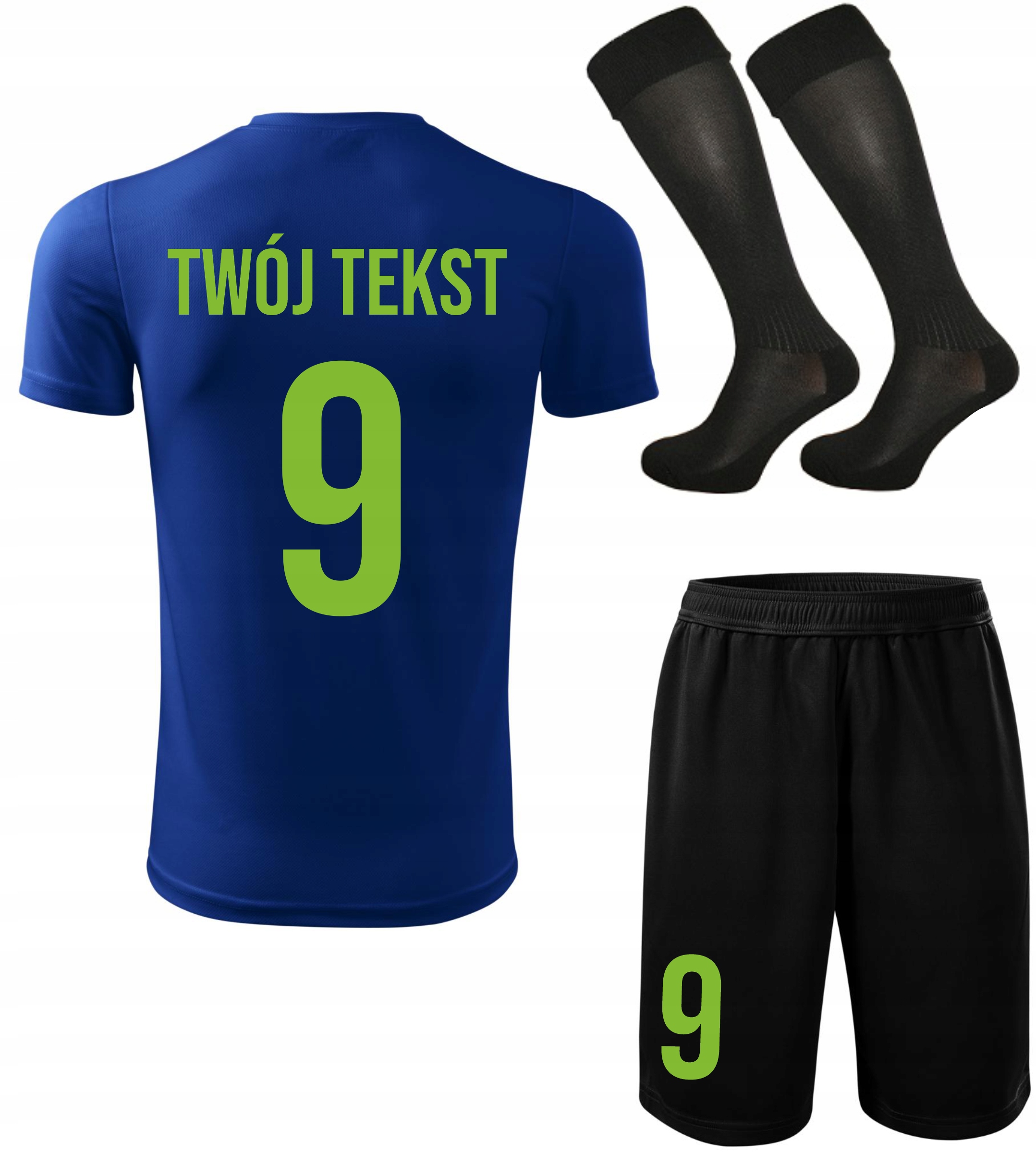 Strój piłkarski Własny Napis i Numer komplet sportowy Własne Imię na Wf 122