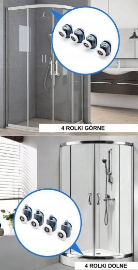 KOMPLET 8 ROLEK do Kabiny prysznicowej + GRATIS Kod producenta KND