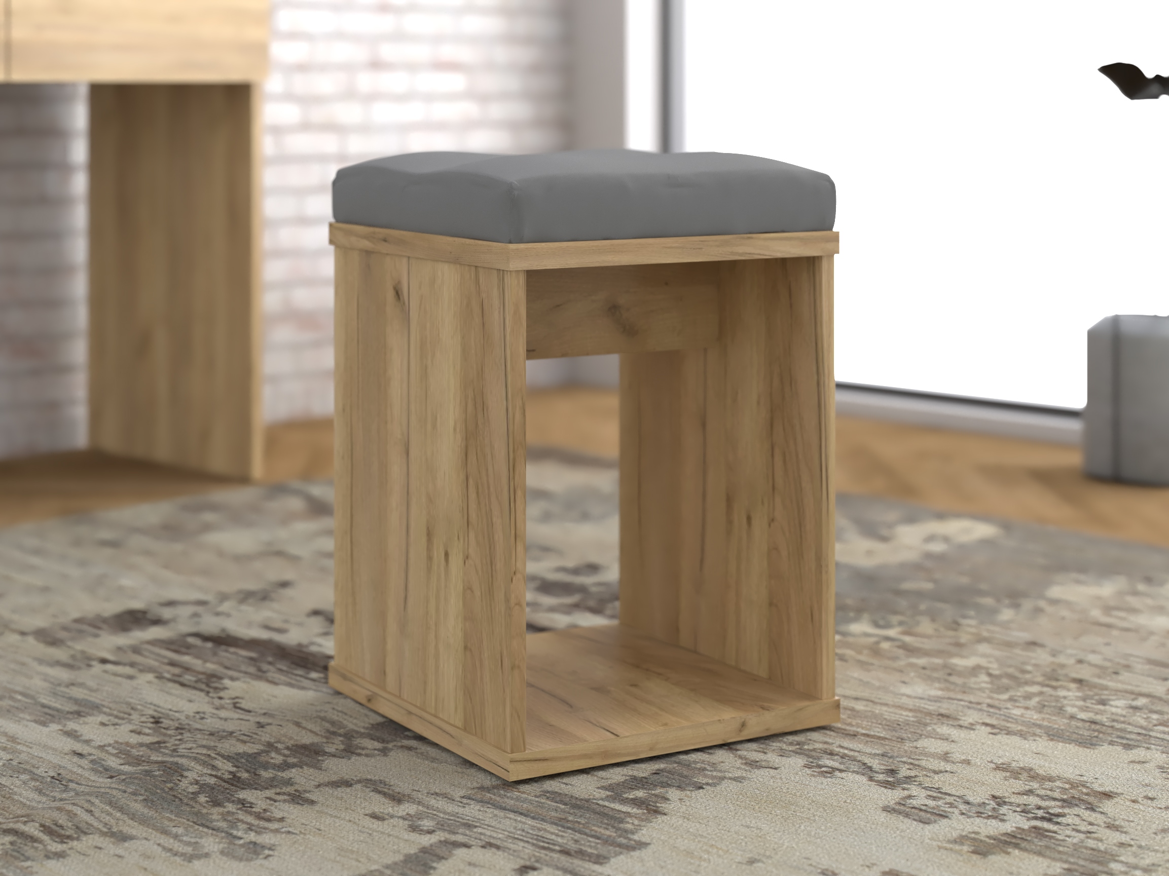 TABORET STOŁEK SIEDZISKO DO TOALETKI DĄB CRAFT Marka Martigo Plus