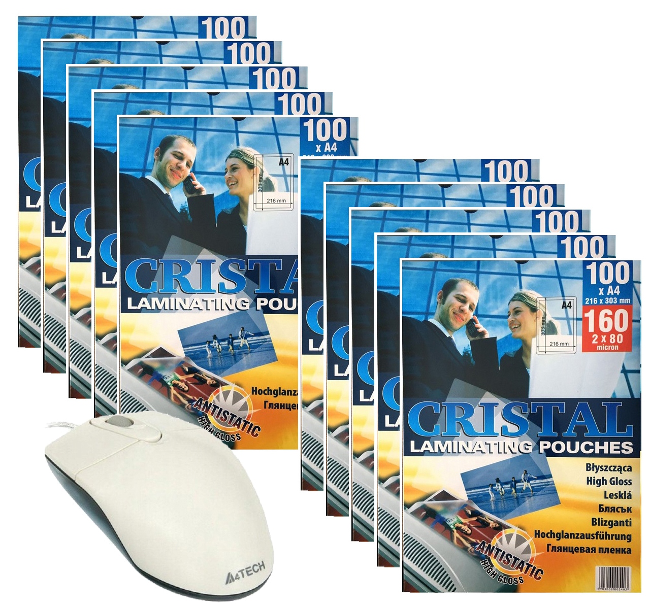 

10 x Folia laminacyjna do laminowania A4 100kpl