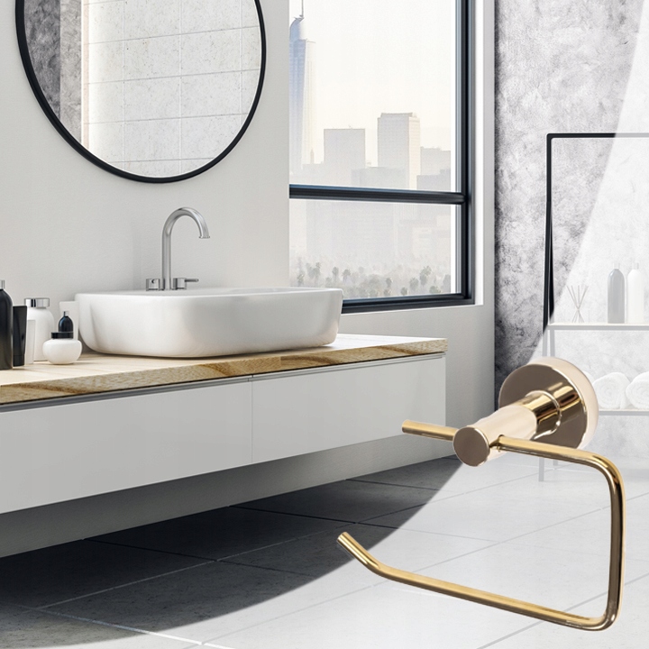 UCHWYT NA PAPIER TOALETOWY METALOWY ZŁOTY GOLD Marka Tutumi