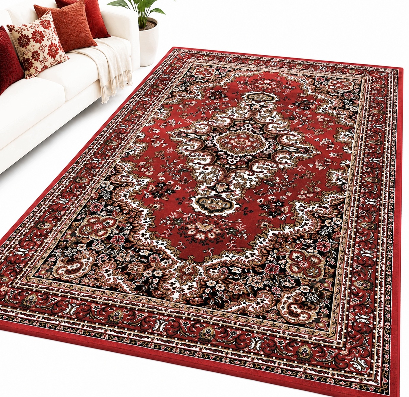 250x350 Dywan Piękny Belgijski Alfa Bcf Klasyk Bordo Czerwona Tradycja Hq