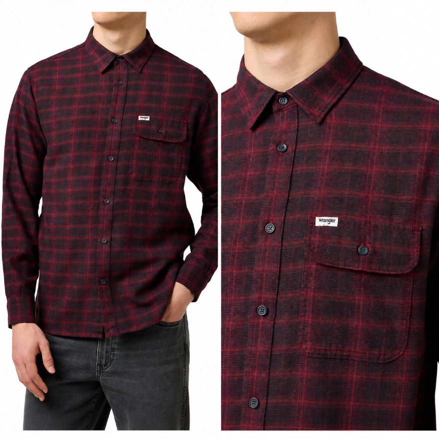 Wrangler pánská kostkovaná košile z tenké flanelové džínoviny 1 Pkt Flanel XXL