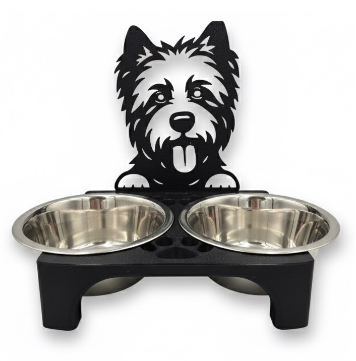 Levně West Highland White Terrier 2 x 900 ml 3D stojan na misky pro psa