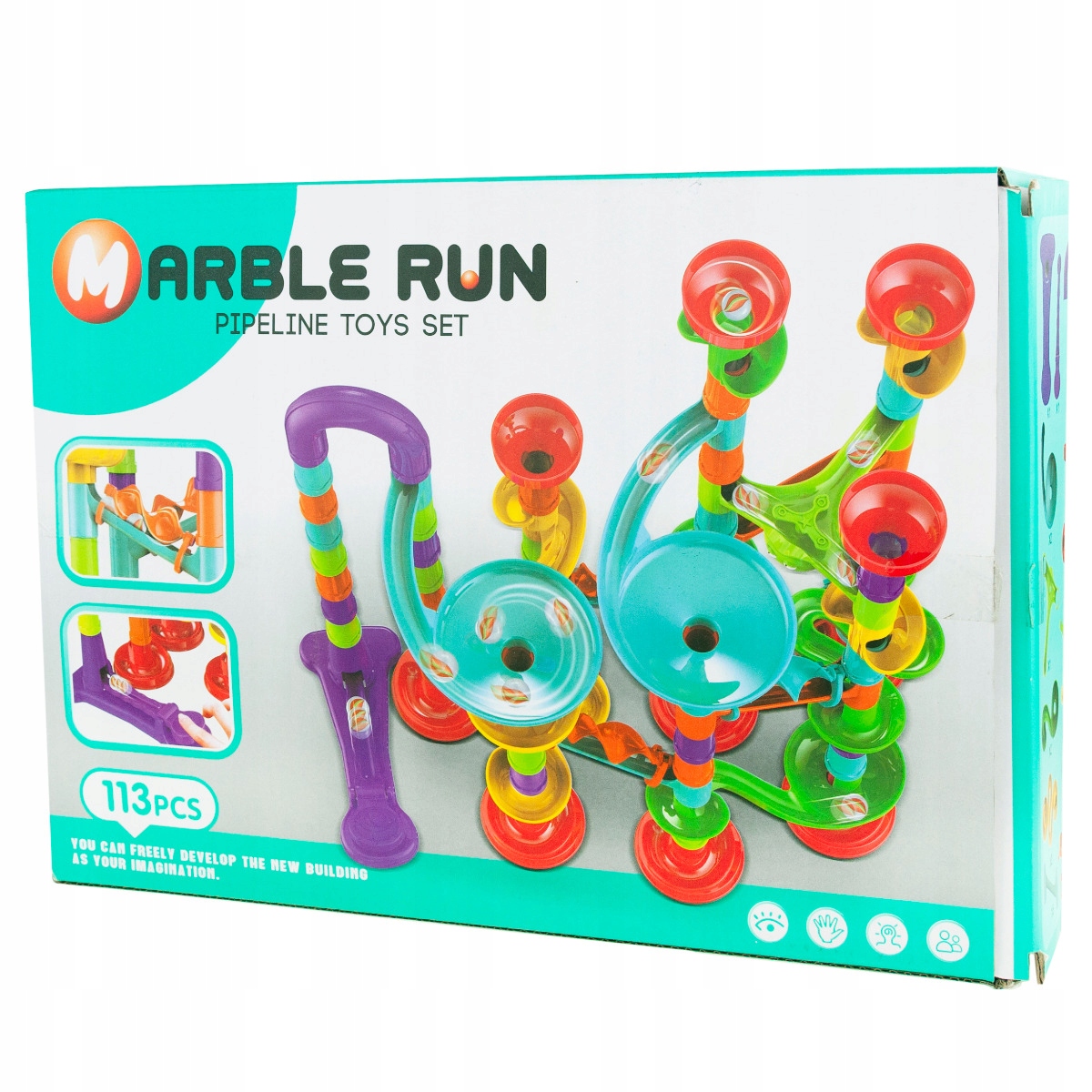 TOR KULKOWY XXL 113 WYRZUTNIA DUŻY ZESTAW KLOCKI KULKI ZJEŻDŻALNIA TUNELE EAN (GTIN) 5900779948204