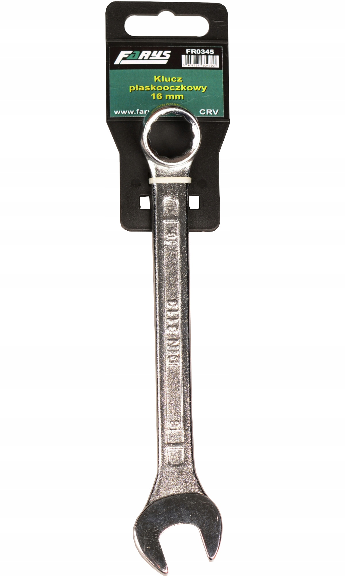 Klucz Płasko-oczkowy Płaski Oczkowy Ręczny 16mm CrV Stalowy Chrom FR0345