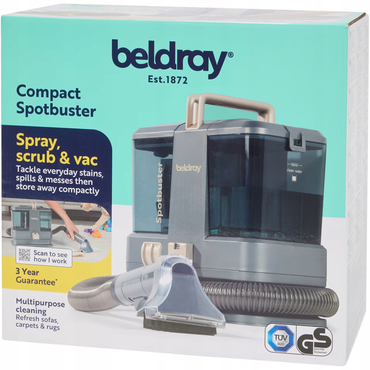 Odkurzacz Piorący Do Prania Dywanów Tapicerki Samochodu Beldray 330W