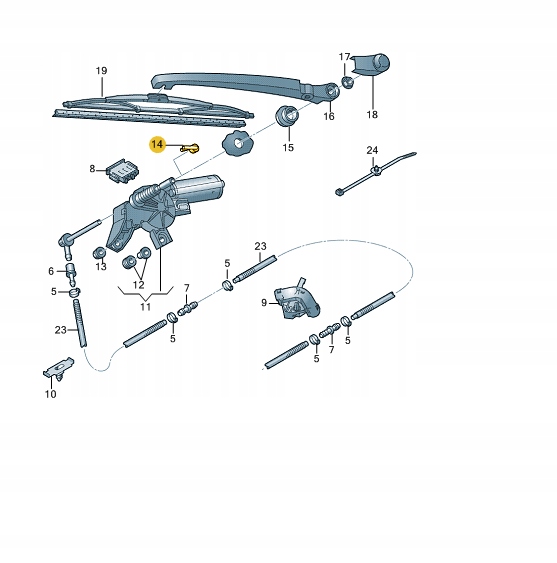DYSZA SPRYSKIWACZA SZYBY TYŁ AUDI 8E9955985 ASO Jakość części (zgodnie z GVO) O - oryginał z logo producenta pojazdu (OE)