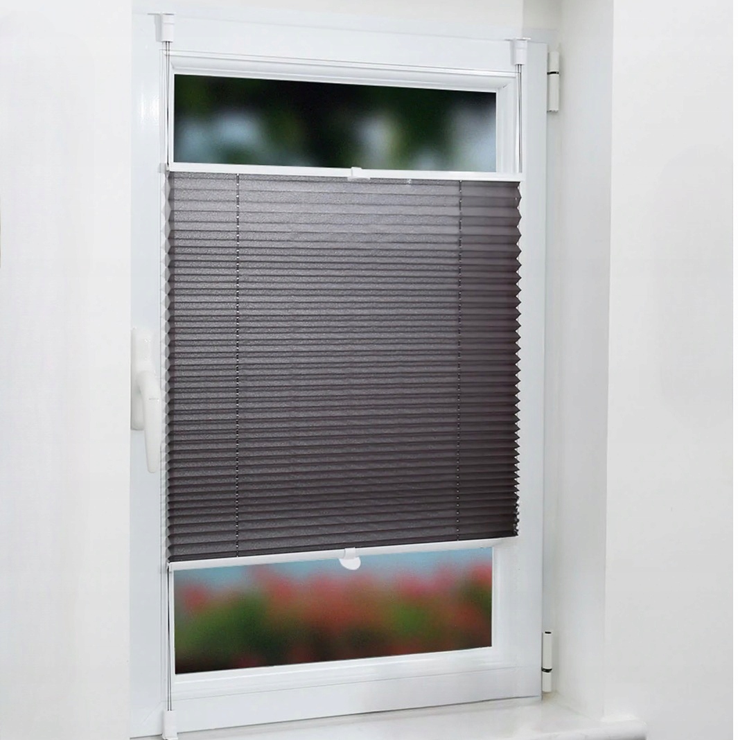 

Roleta Plisowana 55x200 cm Antracyt Bezinwazyjna