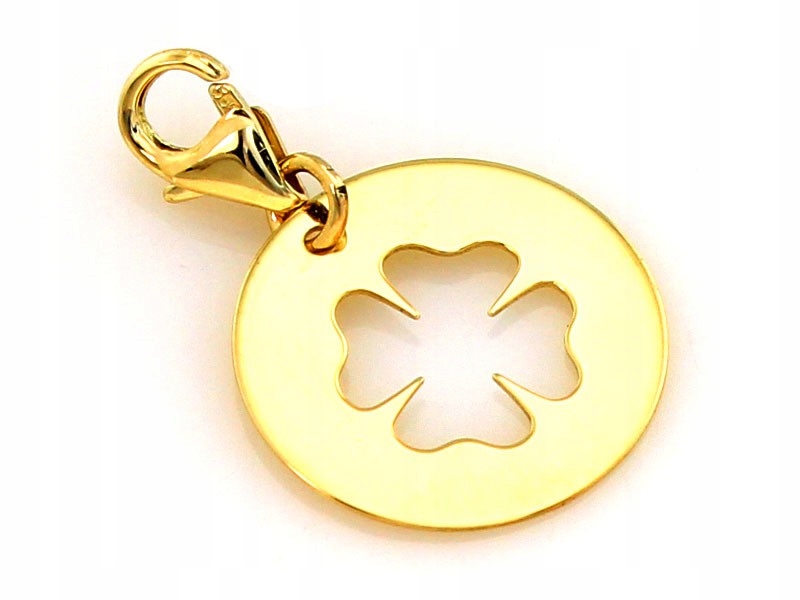 Zlatý přívěsek 585 pro náramek čtyřlístek náramky čtyřlístek přívěsek v kruhu