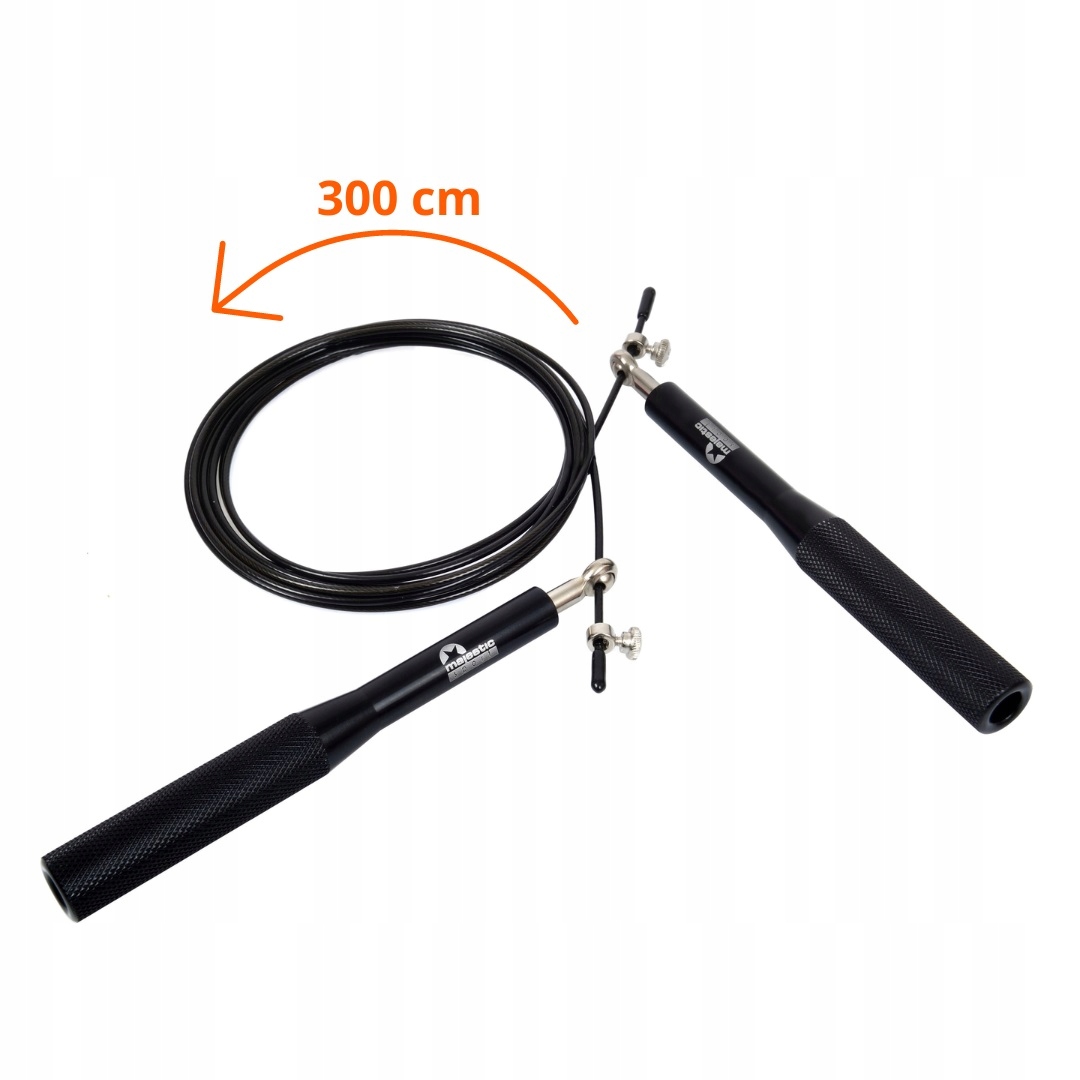 SKAKANKA STALOWA Z ŁOŻYSKAMI MAJESTIC SPORT Grubość linki 2.5 cm