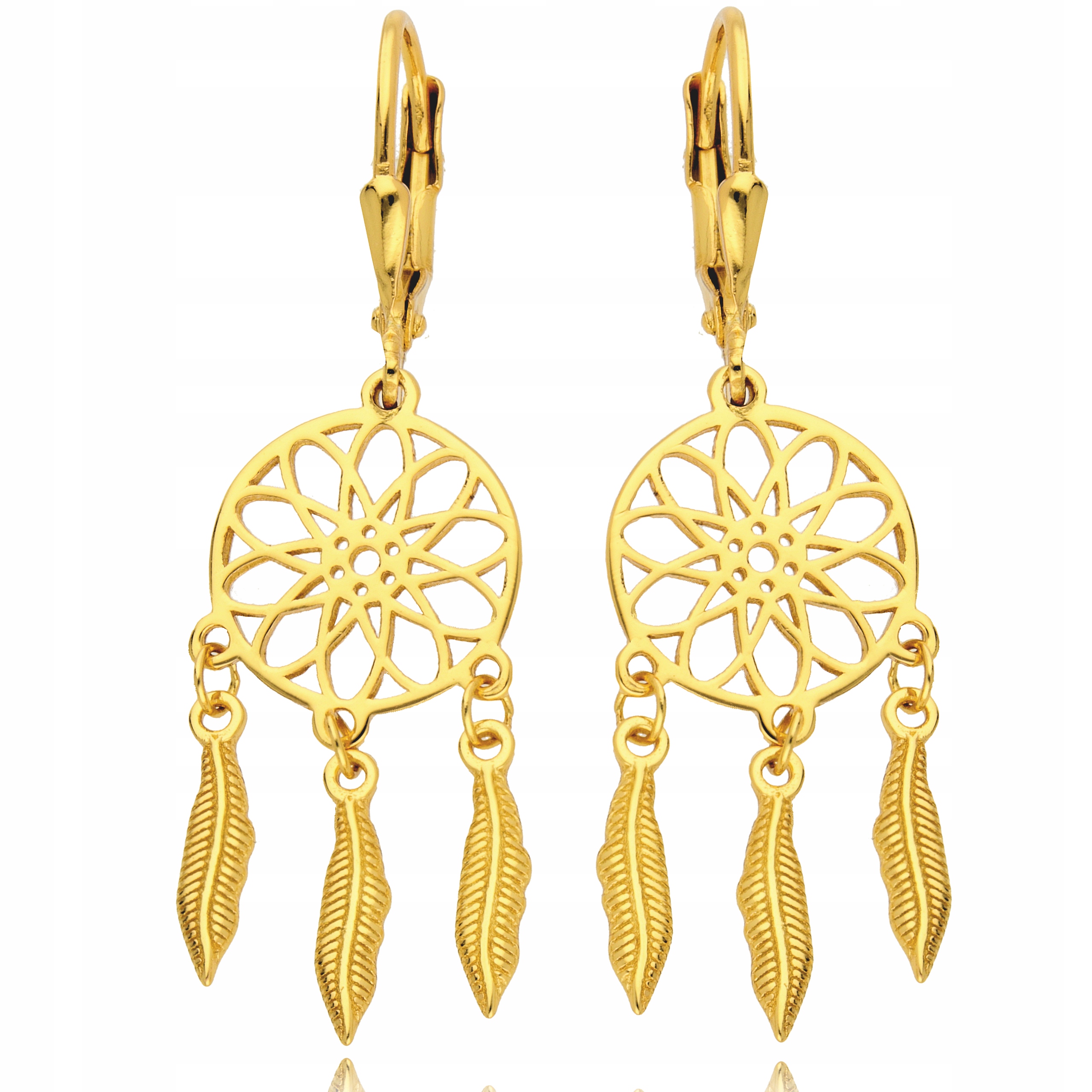 

Złote Kolczyki Celebrytki Łapacze Snów Grawer