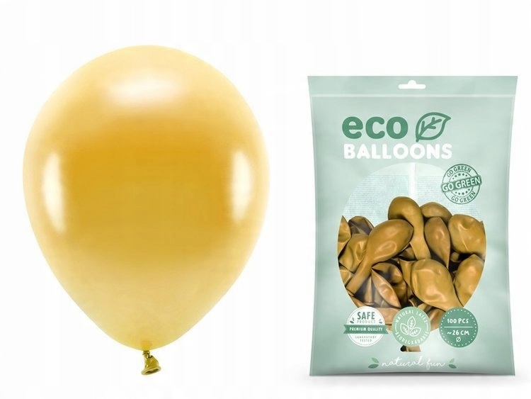 

Balony złote Eco 26cm Urodziny metalizowane 100x