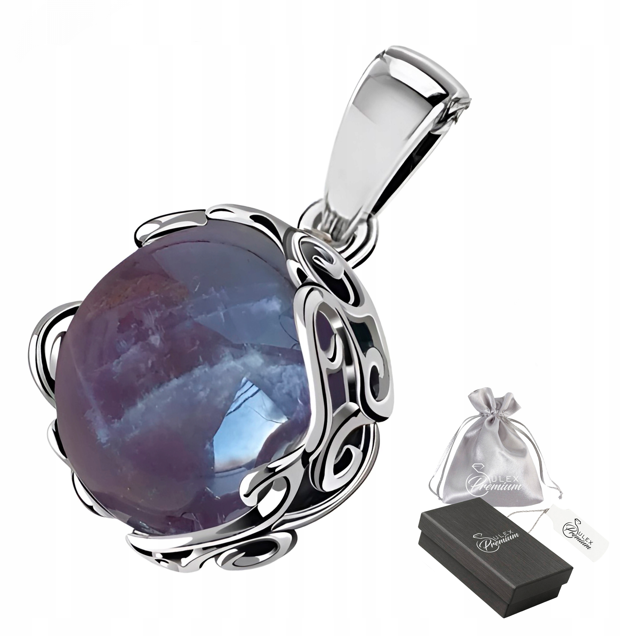 Přívěsek stříbro ryzost 925 Elegantní Přívěsek s přírodním ametystem, větší